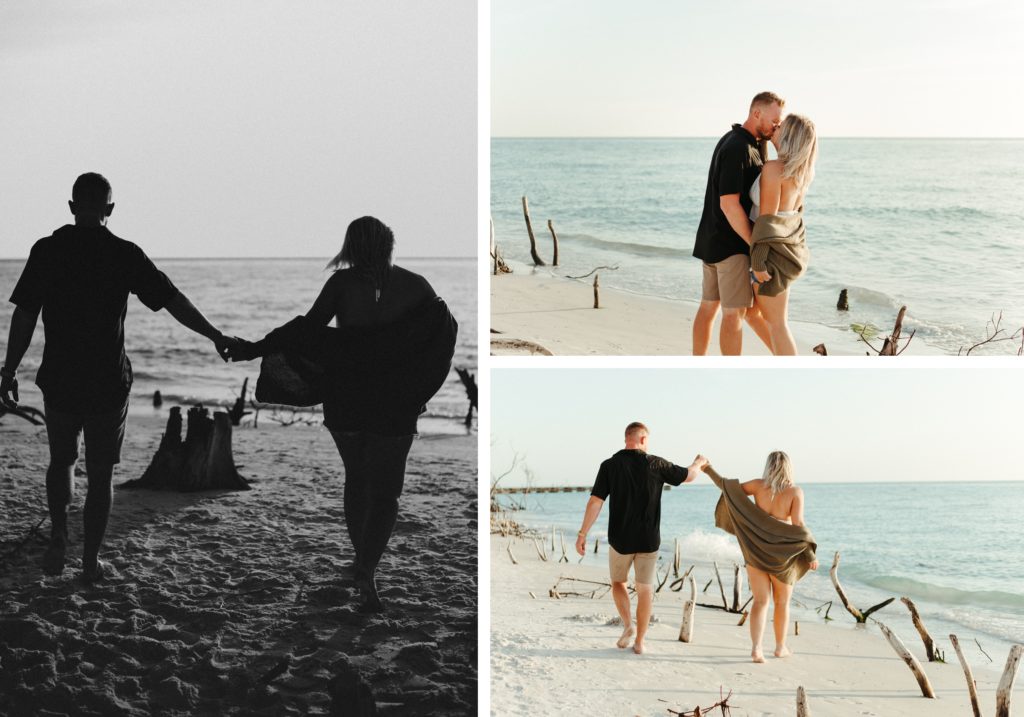 Beach date engagement photoshoot